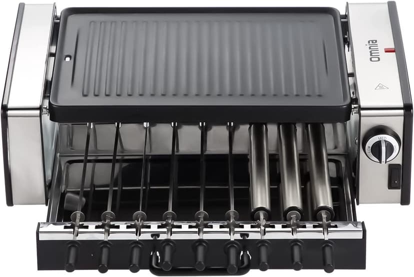 Indoor Cooker Kebab Grill, Electric Grill, Electric Griddle, Kebob, Kabob, Indoor Smokeless Rotating Skewers BBQ Portable Non-Stick Counter-top Party Grill