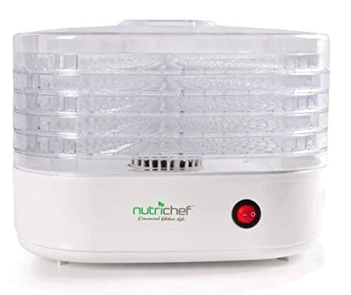 NutriChef Food Dehydrator Machine - Professional Electric Multi-Tier Food Preserver, Meat or Beef Jerky Maker, Fruit /Vegetable Dryer with 5 Stackable Trays, High-Heat Circulation - (PKFD06)