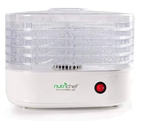 NutriChef Food Dehydrator Machine - Professional Electric Multi-Tier Food Preserver, Meat or Beef Jerky Maker, Fruit /Vegetable Dryer with 5 Stackable Trays, High-Heat Circulation - (PKFD06)