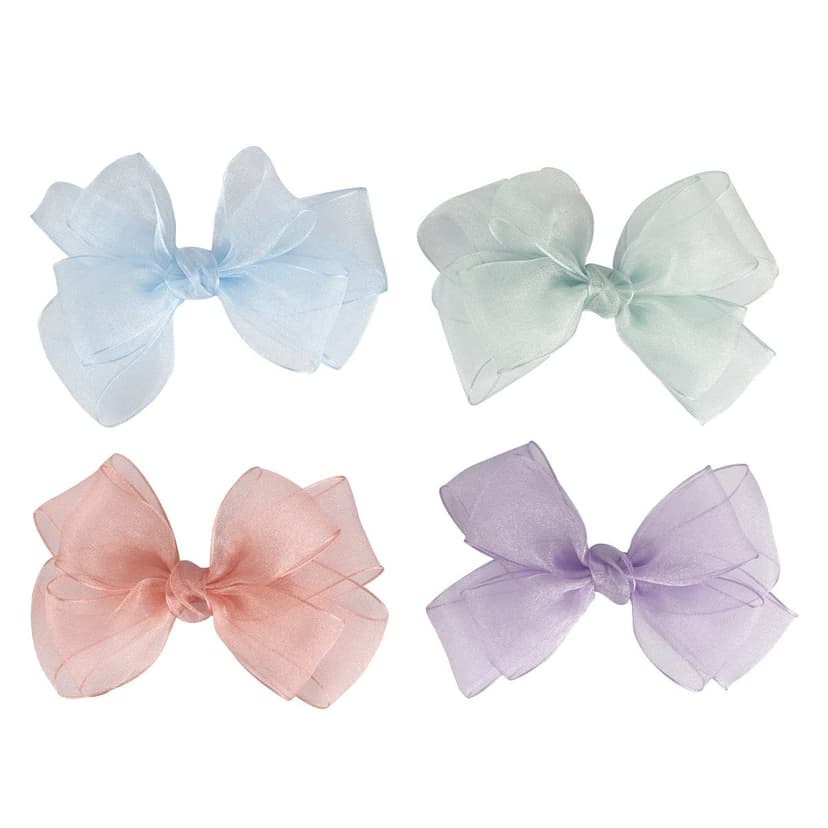 4 Colors 5Inch Hair Bows Clips Large Big Chiffon Ribbon Hair Bows Alligator Clips Hair Accessories for Girls Toddler Kids Children Teens
