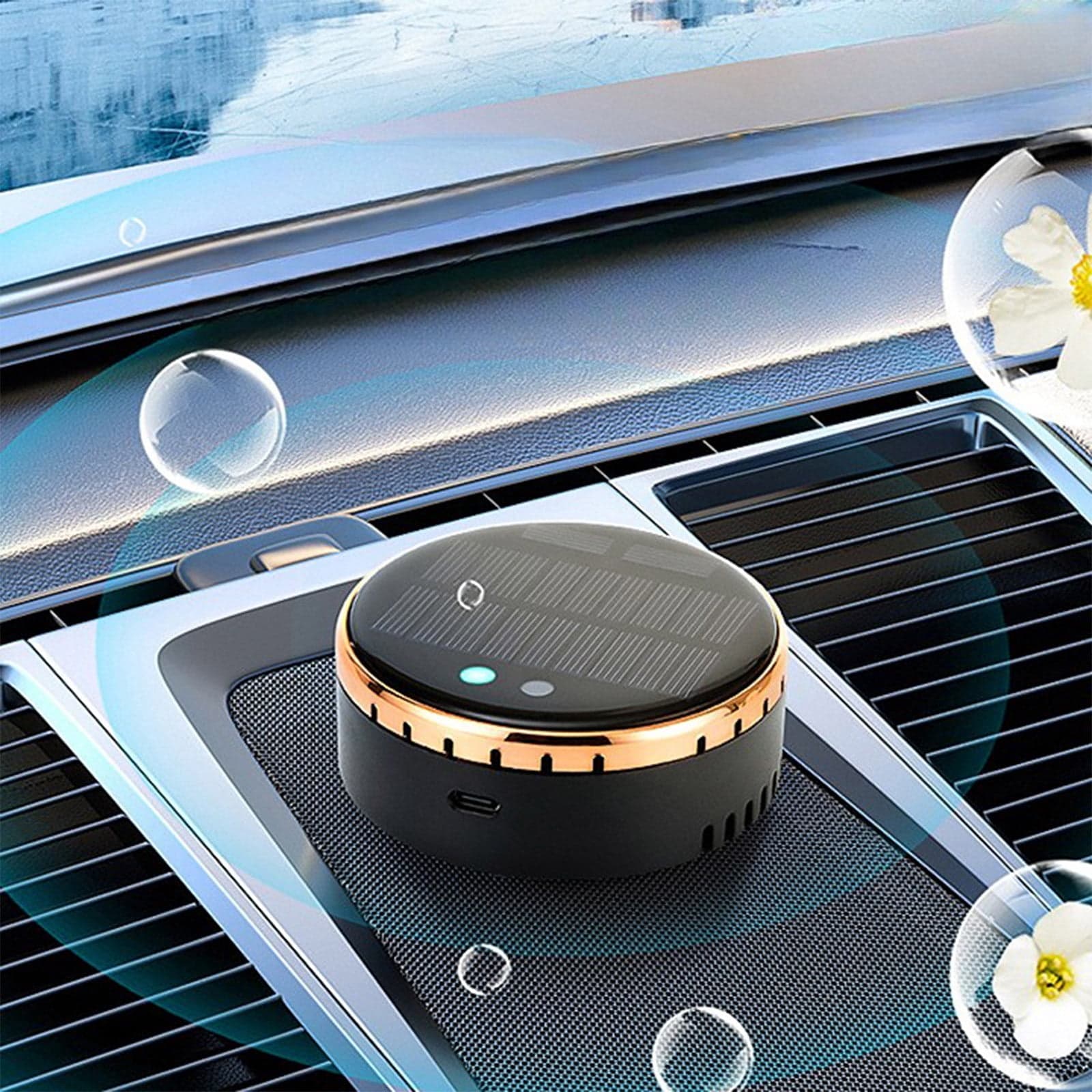 Dvkptbk air purifier Mini Car Gift Car Solar USB Purifier Desktop Portable Purifier Aromatherapy Deodorizer Suitable for Bedroom Living Room Kitchen