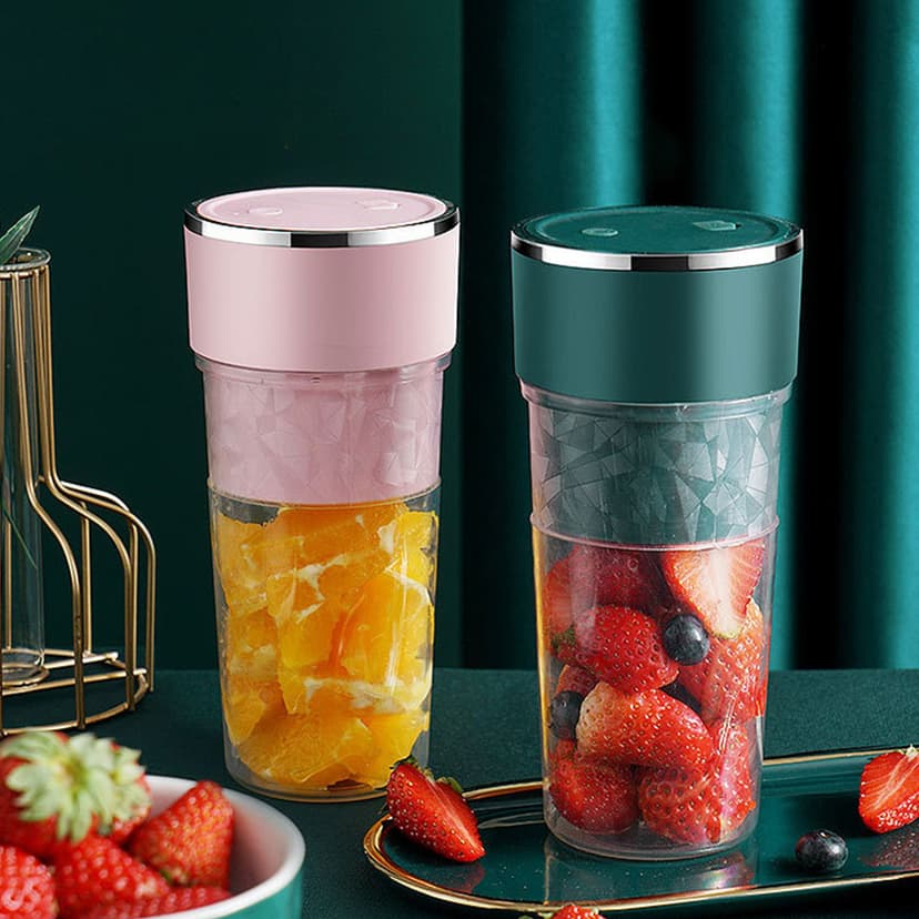 Iumwxz Smart Home Appliances Portable Blenders Blenders for Shakes Fruit Juicer Usb Rechargeable with 4 Blades Handheld Blenders for Sports Travel and Outdoor Green Plastic Deals on Sports & Rec