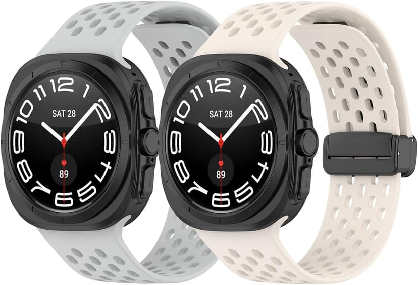 Tianle 2 Pack Bands Compatible with Samsung Galaxy watch Ultra 47mm for Men Women Soft Air Sport Silicone Breathable Strap Wristbands for Galaxy watch Ultra 47mm Smartwatch