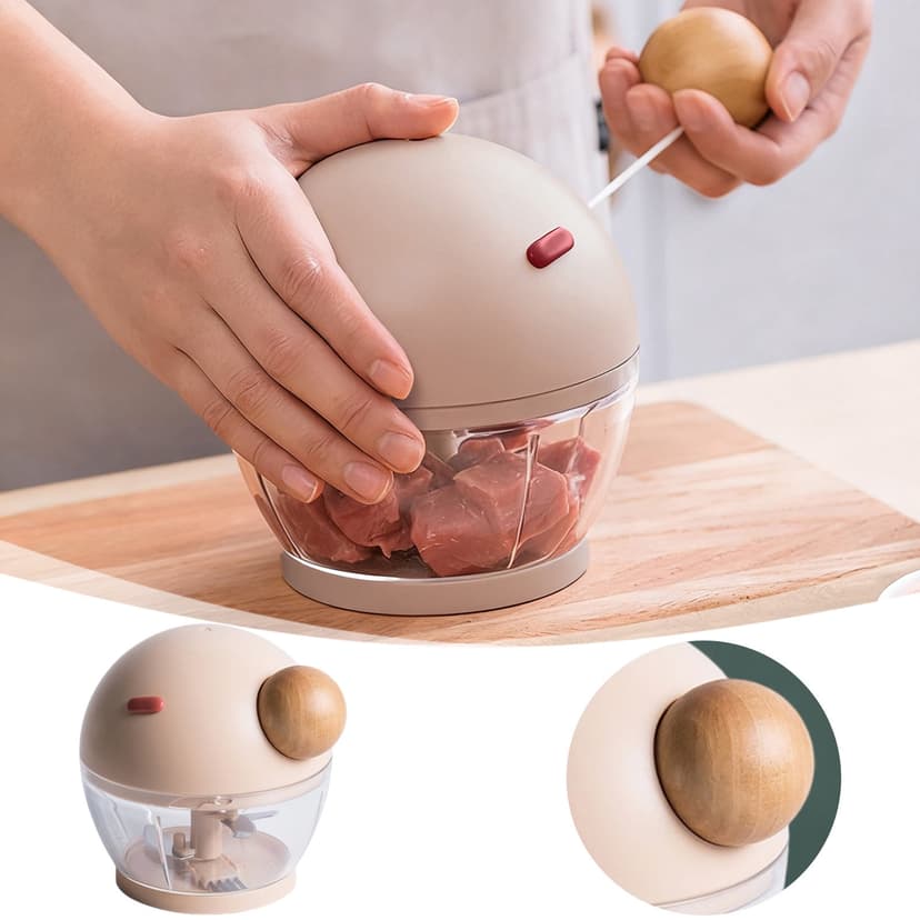 Manual Garlic Masher and Vegetable Chopper 500ml Capacity Mini Food Processor for Kitchen Use