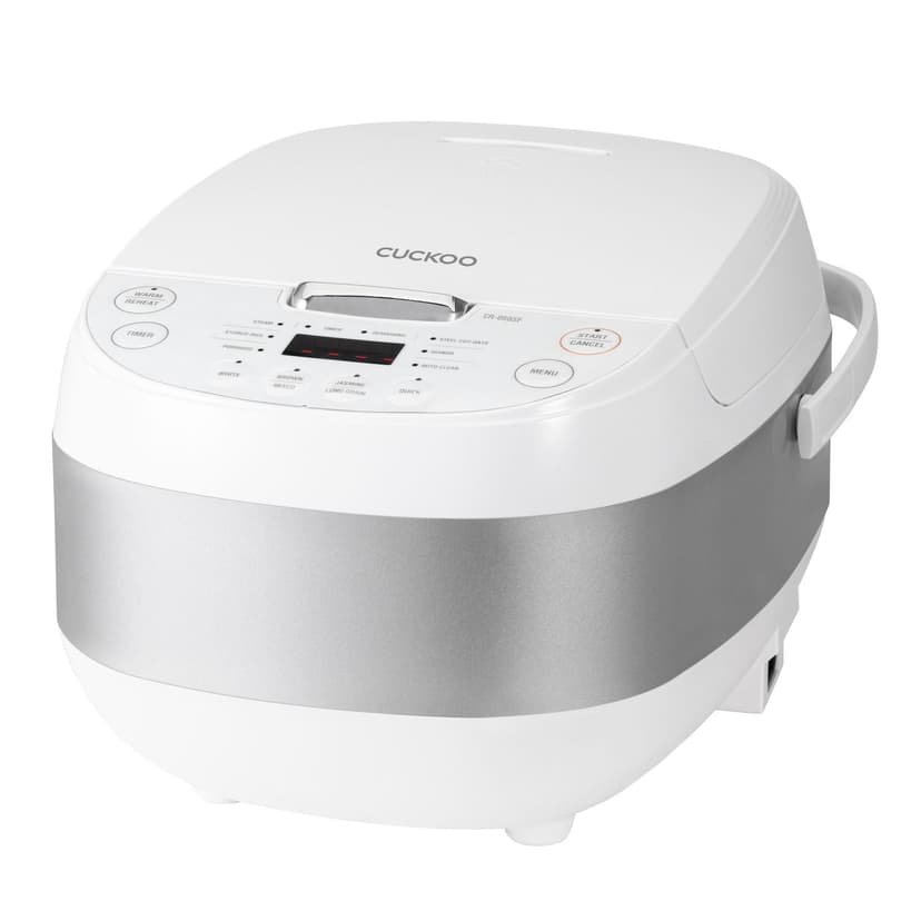 CUCKOO 12-Cup (Cooked) Rice Cooker, 10 Menu Options: White Rice, Brown Rice & More, Touch-Screen, Nonstick Inner Pot, CR-0605F, White/Silver