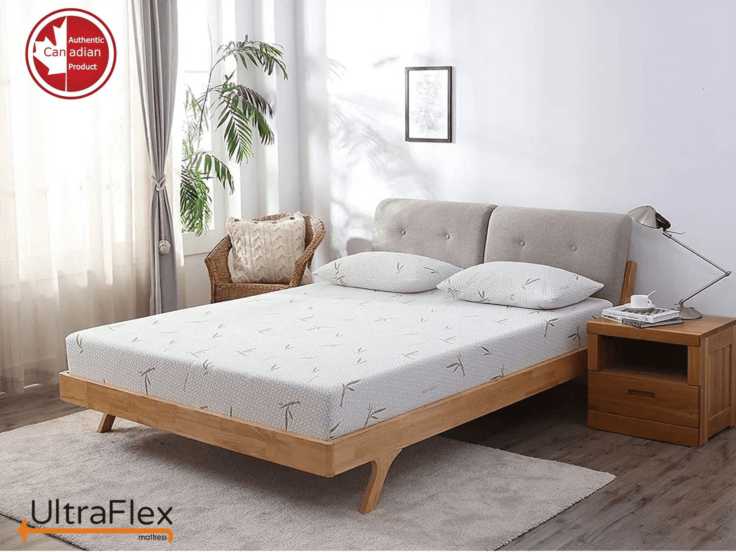UltraFlex SolidSleep- Canadian-Made FIRM Gel Infused Reversible Comfort With Pressure Relief, Cooling Technology, Bamboo Cover, CertiPUR-US® Certified Foam (Made in Canada)