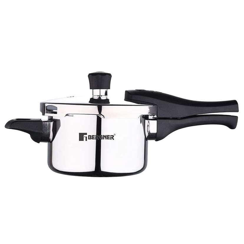 Argent Elements Triply Pressure Cooker 1.5 Liters With 3 Safety System & Pressure Indicator, Steam Safety Lock Handle - Gasket Pressure Release, Safety Valve