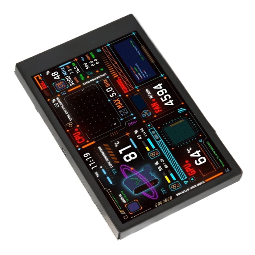 PC CPU Data Monitor, 3.5 Inch Computer Temp Monitor Theme Editor For Gaming
