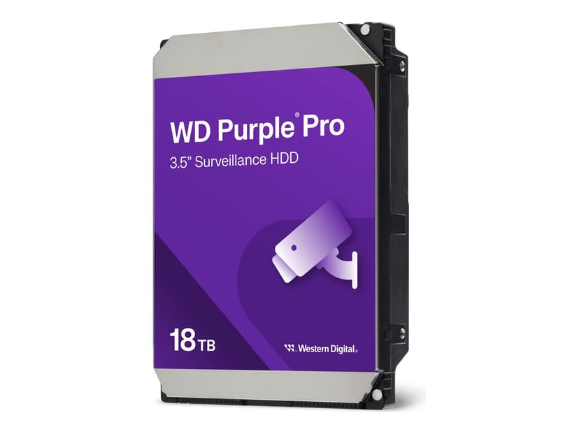 WD Purple Pro WD181PURP - Hard drive - 18 TB - internal - 3.5" - SATA 6Gb/s - 7200 rpm - buffer: 512 MB
