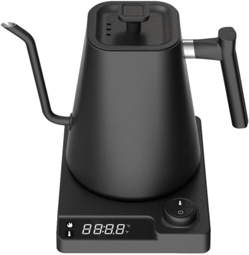 VICBINLY Electric Gooseneck Kettle, 1.0L Pour Over Kettle and Coffee Kettle, 100% Stainless Steel Inner Lid and Bottom, 1200 Watt Quick Heating, Matte Black TKBK02G