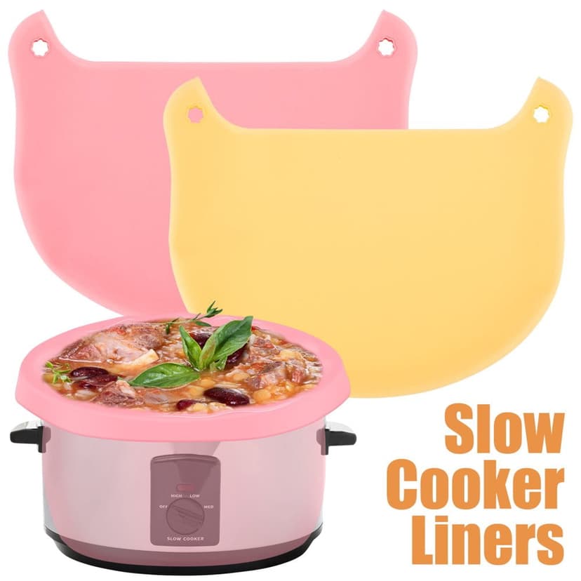MesaSe Silicone Slow Cooker Liners Reusable Slow Cooker Divider Leak Proof Heat-Resistant Slow Cooker Insert Liner for Most 6-8 Quart Oval or Pot