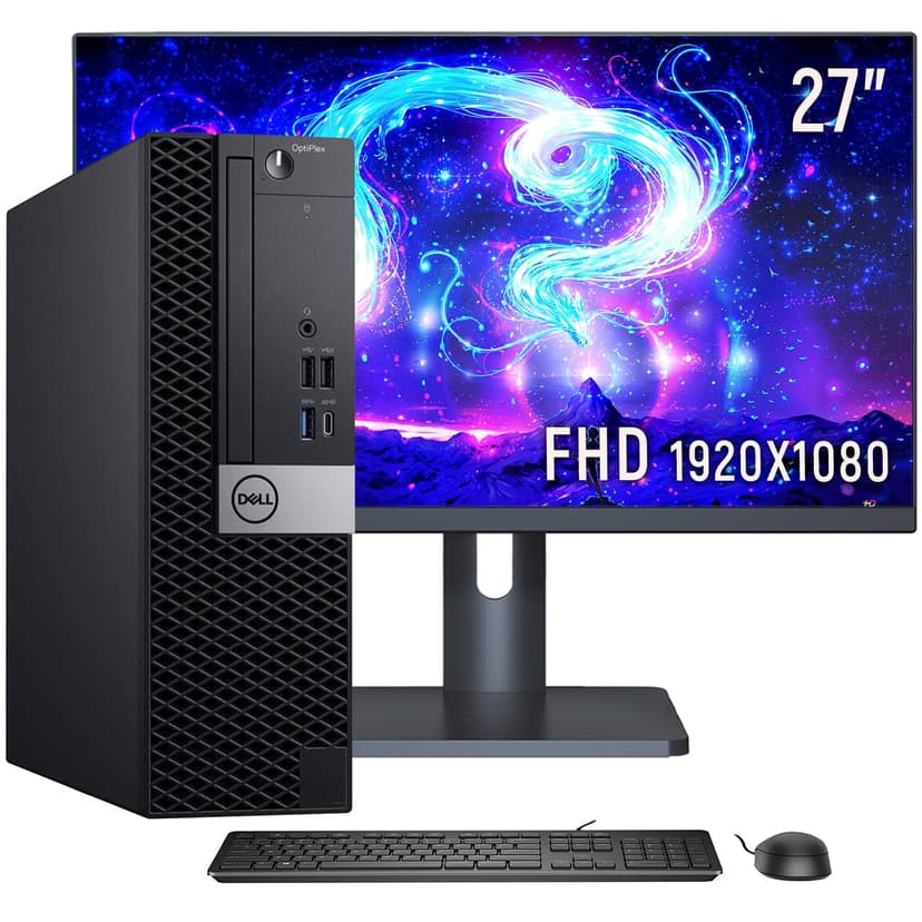Dell Optiplex 5060 SFF High Performance Desktop Computer, Hexa Core i5 Processor, 32GB DDR4 RAM, 2000GB (2TB SSD), WiFi, Bluetooth 4.0, NEW 27 inch FHD Monitors, Windows 11 Pro A Grade
