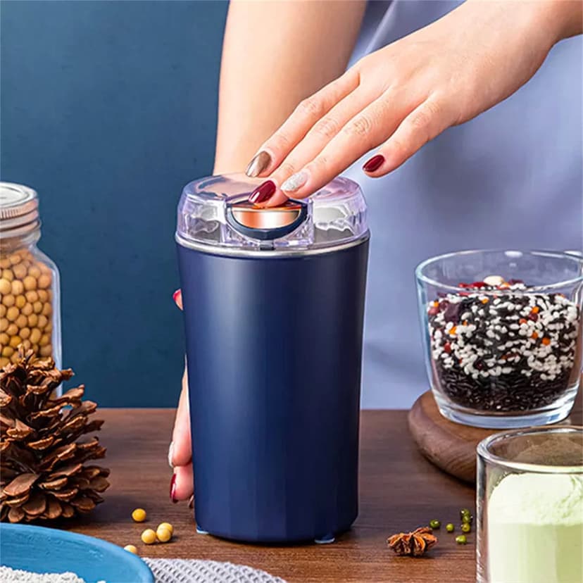 Aursykel Electric 200W Coffee Grinder for Spices Herbs and with Powerful Motor and Stainless Steel Blades Fast and Efficient Grinding Includes Brush for Easy Cleaning