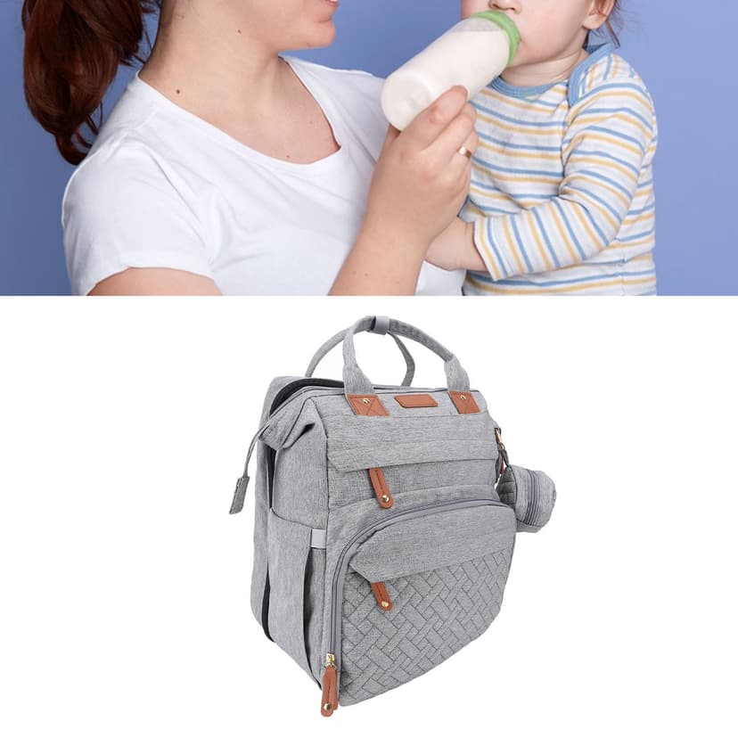 Diaper Bag Foldable Multifunctional Baby Diaper Backpack with USB Charging Port for Travel