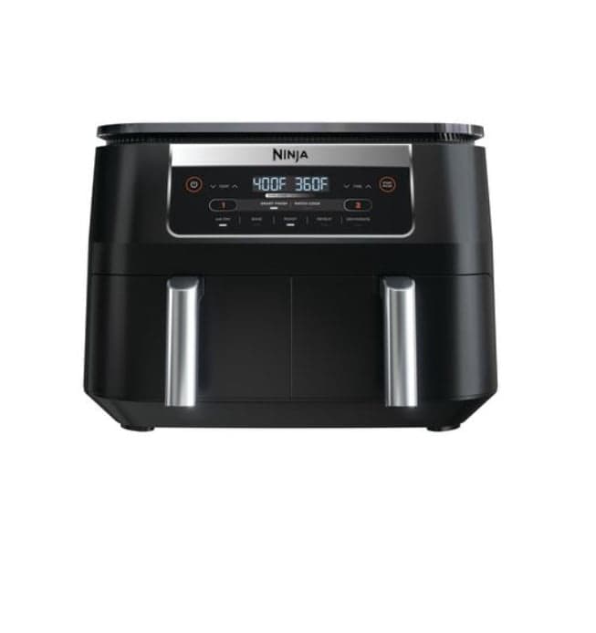 Refurbished Ninja DZ090C Foodi 6-qt. 5-in-1 2-Basket Air Fryer with DualZone Technology, Black