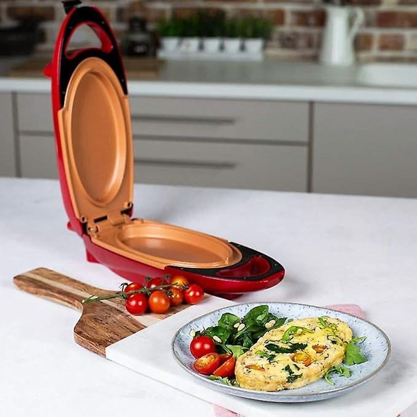 Omelette Pan - Portable Electric Griddle - Two Plate Omelet Pan Non-stick Coating