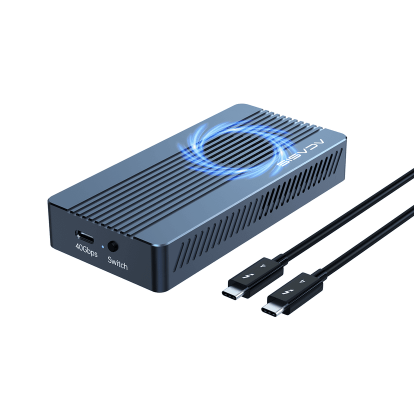 ACASIS USB 4.0 Thunderbolt 3 Upgraded External Hard Drive Enclosure with Cooling Fan 40Gbps M.2 NVMe, USB Backward Compatible, Supports 8TB