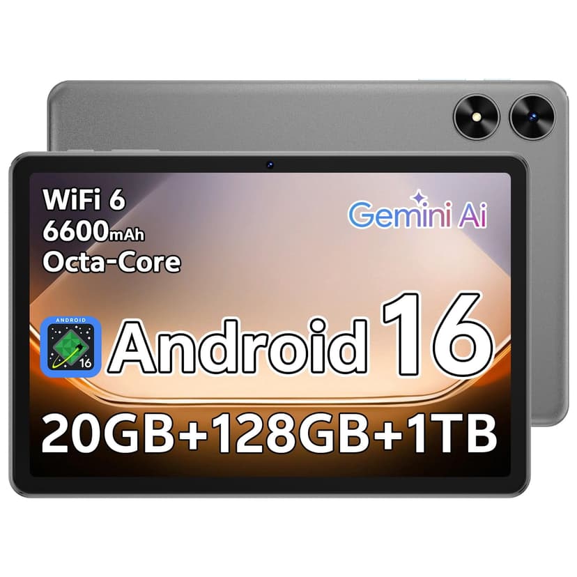 SHARECLOUD Android 16 Tablet 10.1 inch Tablet with Octa-Core Processor, 20GB RAM 128GB ROM 1 TB Expandable, 1280x800 HD IPS Touch