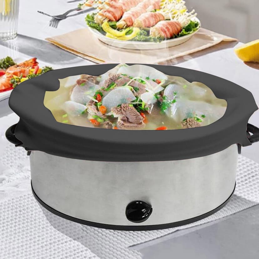 Slow Cooker Silicone Lined With Non And Leak Proof Food Grade Silicone Slow Cooker Bag Slow Cooker Inner Tank Wooden Cooking Utensils Set Cooker Stainless Steel Tasty Kitchenware Food Cooker Dorm Food