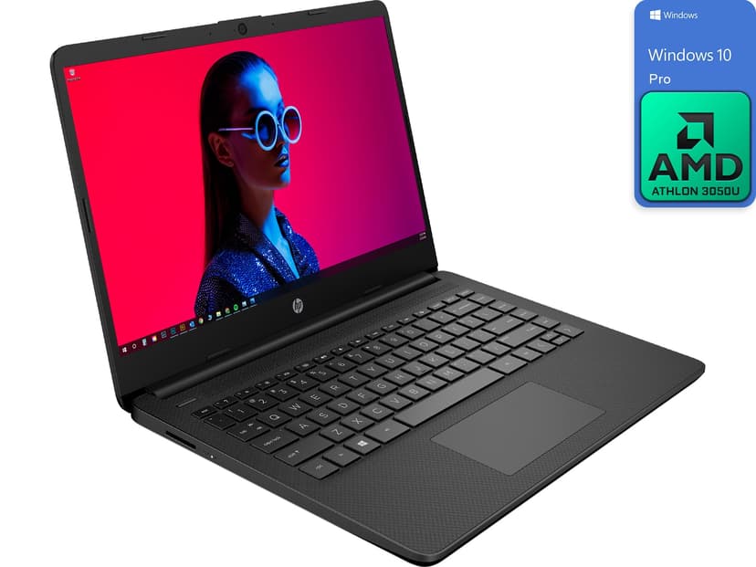 HP 14 Notebook, 14" HD Display, AMD Athlon Silver 3050U Upto 3.2GHz, 32GB RAM, 256GB SSD, Vega 3, HDMI, Card Reader, Wi-Fi, Bluetooth, Windows 10 Pro S