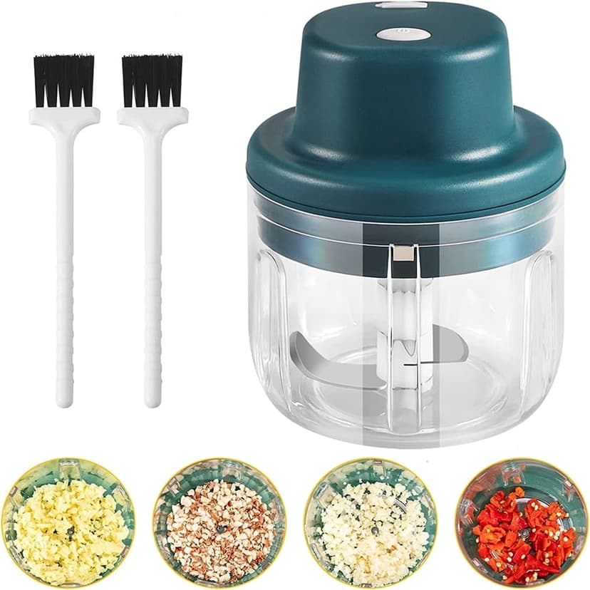 Electric Garlic Chopper Portable Cordless Mini Food Processor 300ml Small Food Chopper