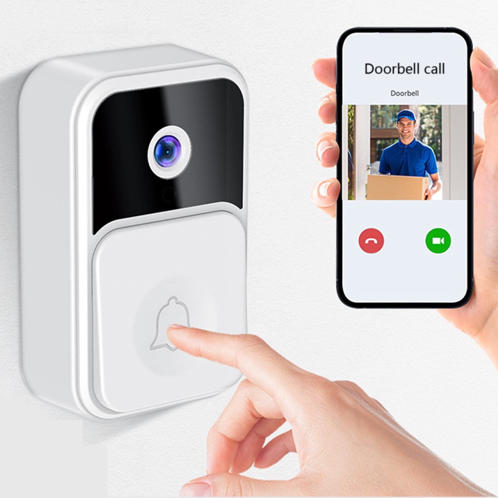 Cagogo under $5 Wireless Video Doorbell, Smart Video Doorbell Wireless WiFi Doorbell Camera, HD Night Vision Doorbell Two Way Audio, Rechargeable Security Doorbell Home Intercom