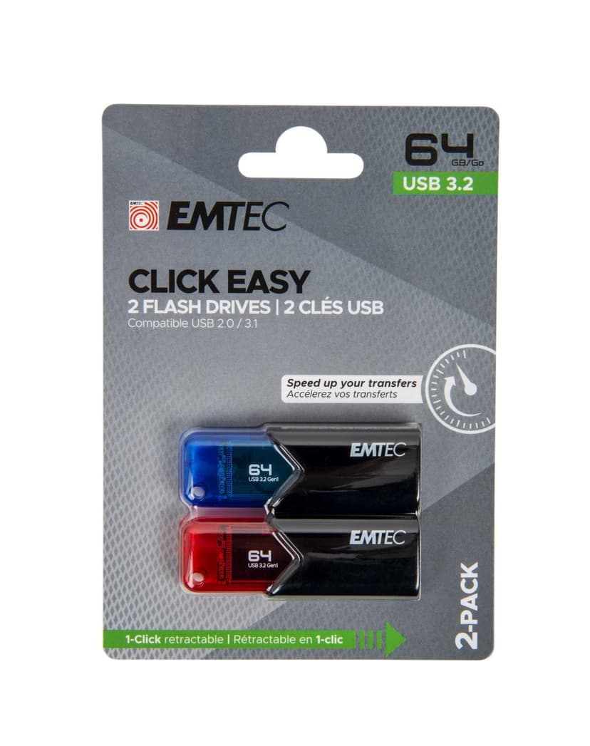 EMTEC USB3.2 B113 Click 64GB 2PK