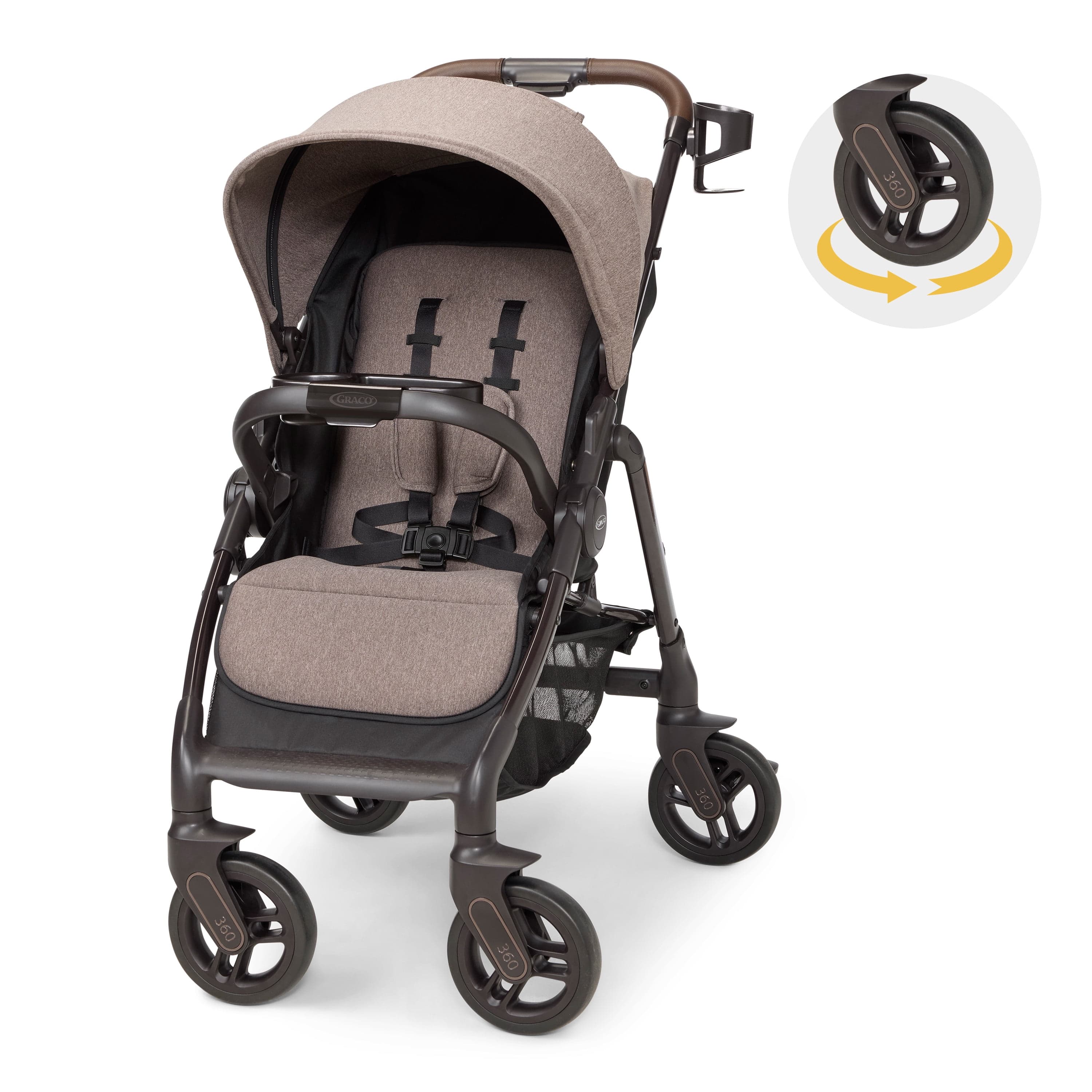 Graco Merge Stroller, 360 Degree Swivel Wheel Travel Stroller