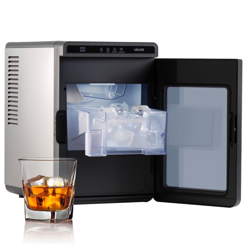 VEVOR Countertop Ice Maker, 22 lbs per Day, Self-Cleaning Portable Machine with Tong, Drawer-Style Ice Access, with Large Square Cubes.