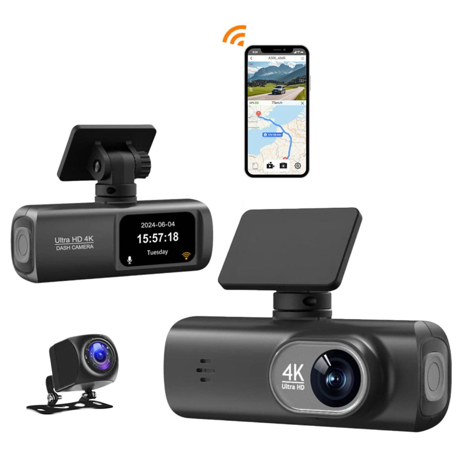 4K Dash Cam under $5! CQCYD 4K Dash Cam, WiFi Front and Rear Car Camera with Night Vision, Parking Monitor and Motion Detection