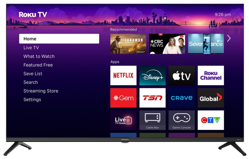 Magnavox 43” 1080p Full HD HDR LED Roku Smart TV, Dolby Digital Plus Audio, Black