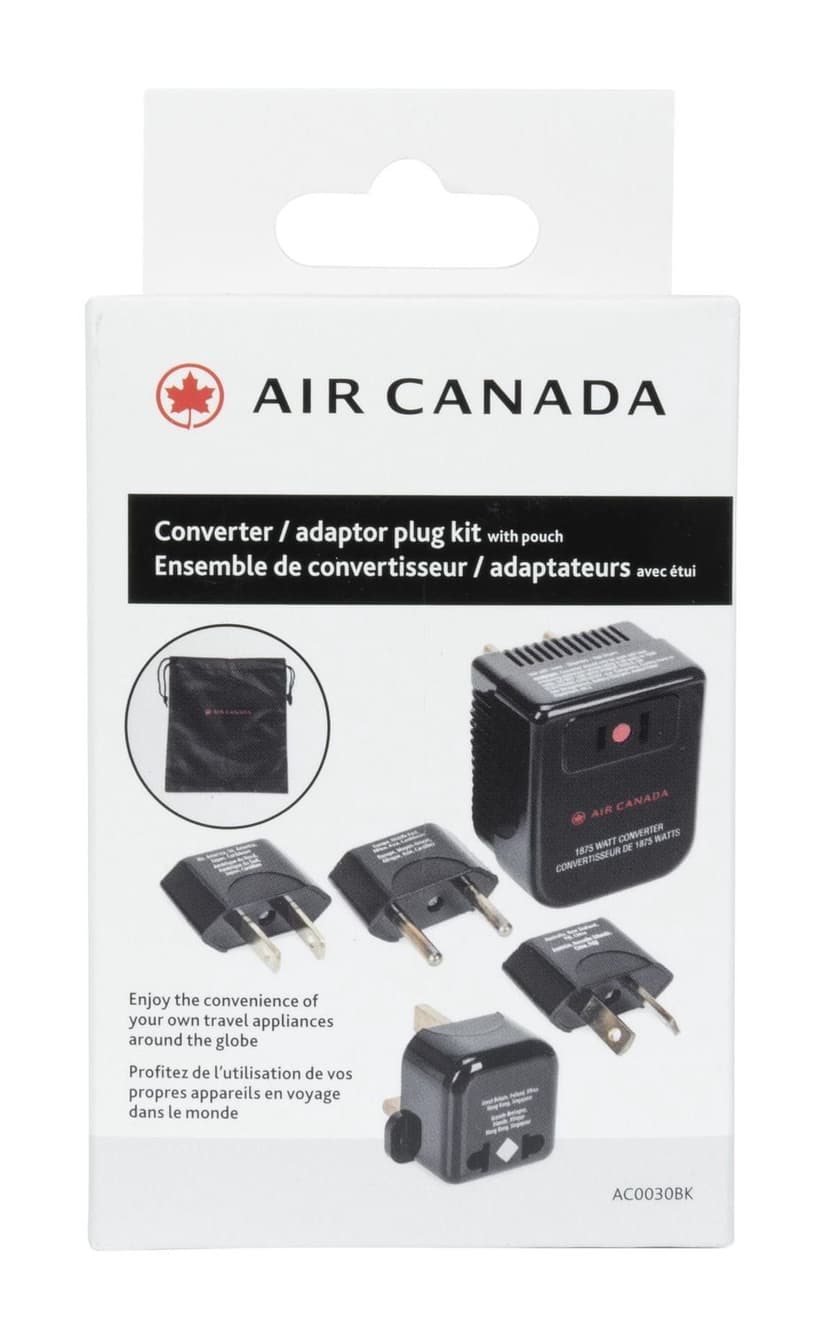 Air Canada Converter / Adapter Plug Kit with Pouch Type-A