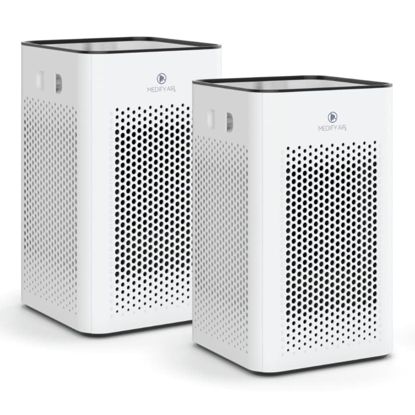 Medify Air MA-25 500 Sq Ft Air Purifier w/ HEPA Filter, White (2 Pack)
