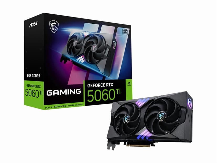 MSI Gaming GeForce RTX 5060 Ti 8GB GDDR7 PCI Express 5.0 x 16 (use x8) Graphics Card RTX 5060 Ti 8G GAMING OC