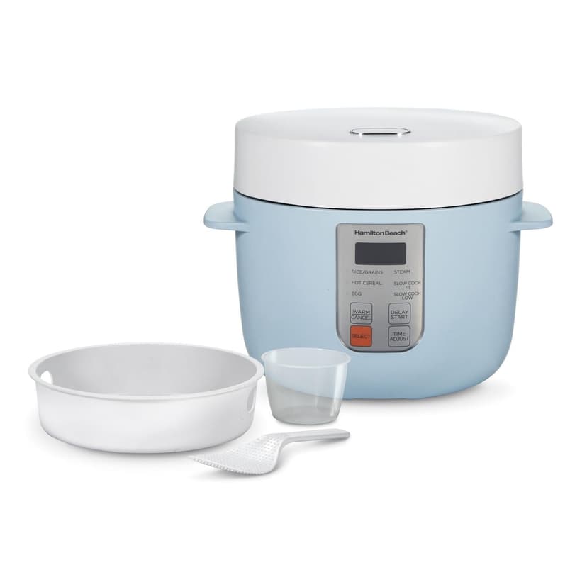 Hamilton Beach Multi-Function Rice Cooker, 12 Cup / 3 Quart Capacity, Blue (37561)