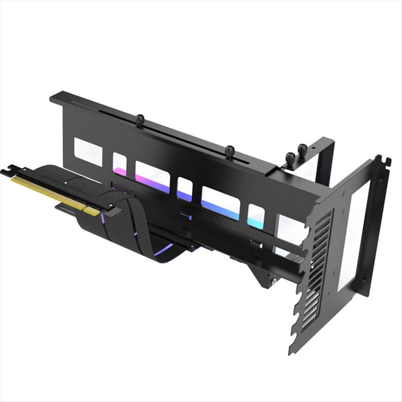 EZ-40 ARGB Graphics Card Vertical Bracket PCIe 4.0 X16 Adapter Cable GPU Graphics Card Steering Bracket,1 x video card holder,Black