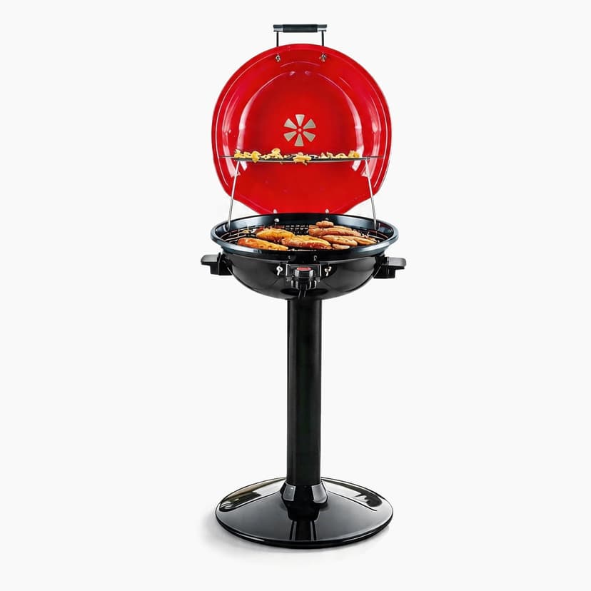 Techwood 1600W Electric BBQ Grill – Portable Indoor/Outdoor Smokeless Grill with Double-Layer Design & Removable Stand, Serves 15, Perfect for Condos, Patios & Backyards