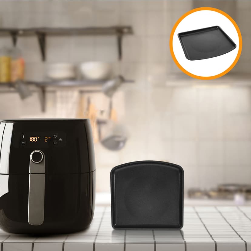 OULII Air Fryer Accessories Air Fryer Tray For Oven Black Iron 1Pcs