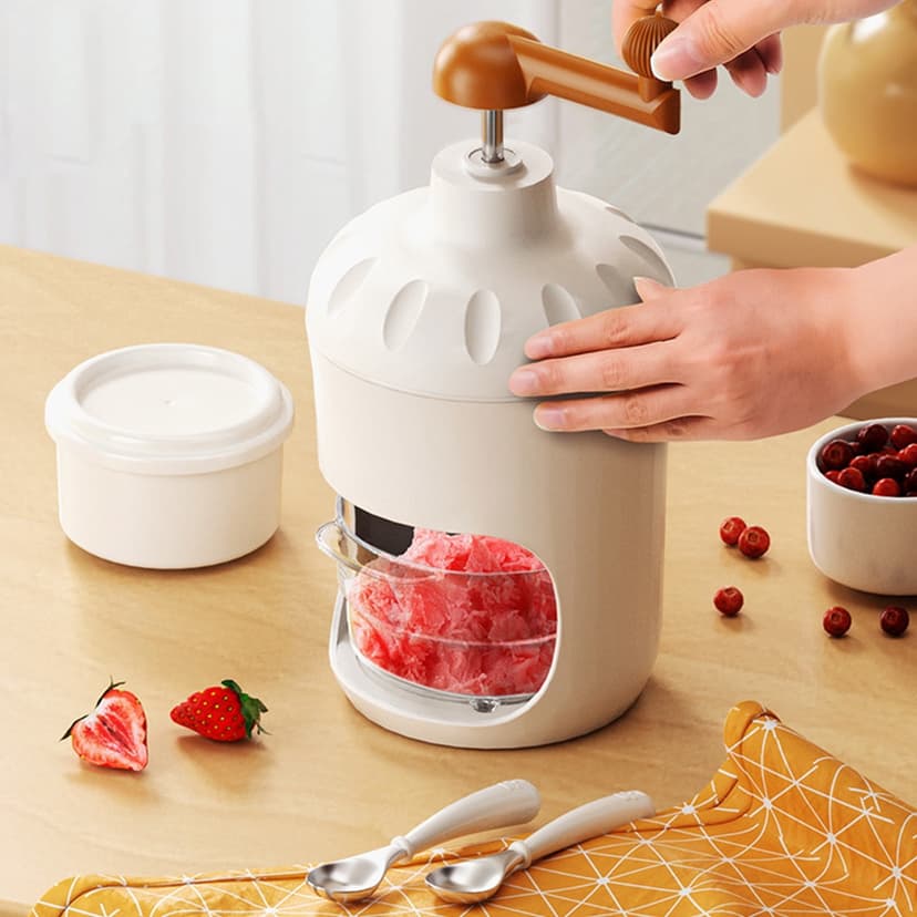 Birdeem Shaved Ice Machine, Portable Ice Machine, Shaved Ice Household Small Hand Ice Breaker- Continuous Ice Breaking Hail Ice Ice Machine, Ice Machine Maker, Small Ice Machine, Shaved Ice Maker