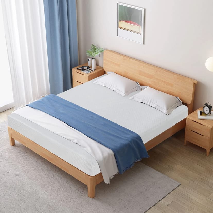 FDW King 8-Inch Medium-Firm Memory Foam Mattress, CertiPUR-US Certified Pressure Relief Mattress, White