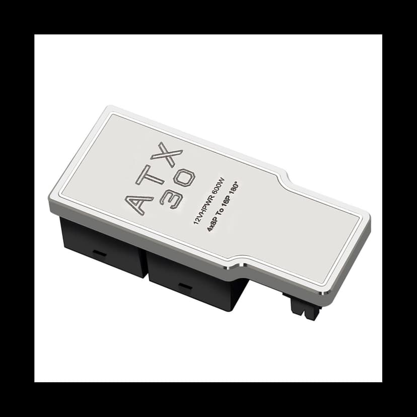 4X8Pin 40 Series Graphics Card ATX3.0 12VHPWR 12+4P 600W 180 Degree Power Converter for 4080 4090 Graphics Card Silver,1 * Adapter,Silver