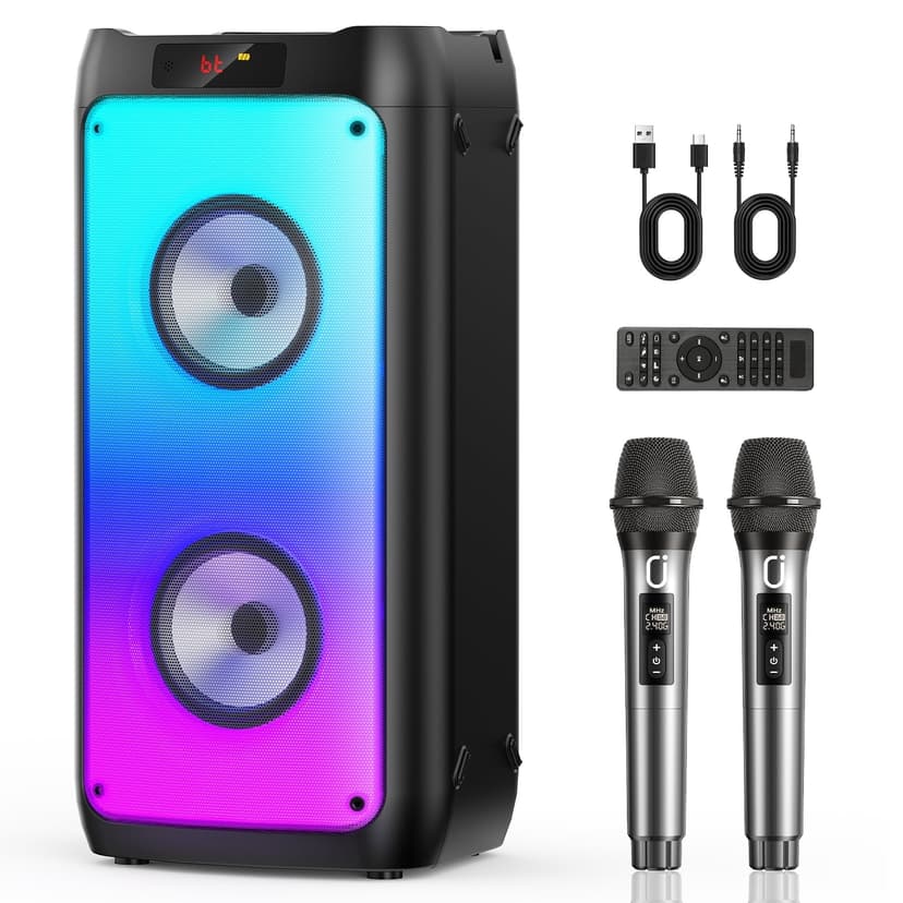 JYX Bluetooth Speaker, IPX4 Party Speaker with Radio/ Recording/ Remote Control, Portable Wireless PA System for Outdoor/Indoor, TWS, T10-T
