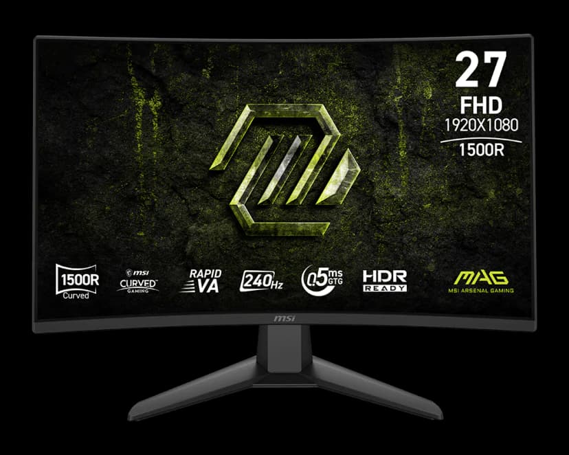 MSI 27" 1920 x 1080 (FHD) 240Hz 0.5ms (GTG) Curved Rapid VA Gaming Monitor Tilt adjustable (MAG 274CF X24)
