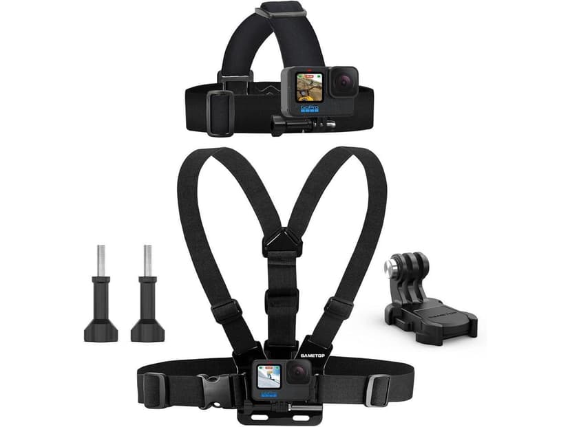 Head Mount Strap Chest Mount Harness Chesty Kit Compatible with GoPro Hero 12, 11, 10, 9, 8, 7, 6, 5, 4, Session, 3+, 3, 2, 1, Hero (2018), Fusion, Max, DJI Osmo Action Cameras