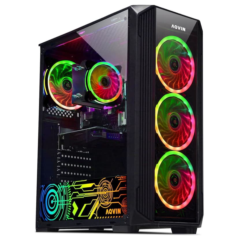 Gaming PC Desktop ~ Intel Core i7 Processor Upto 4.60Ghz ~ 16GB DDR4 RAM 512GB SSD GeForce RTX 3050 6GB GDDR6 HDMI Windows 11 Pro WiFi ~ AQVIN ZForce
