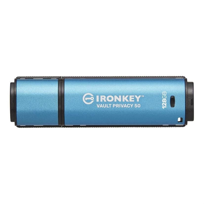 Kingston IronKey Vault Privacy 50 128GB Encrypted USB | FIPS 197 | AES-256bit | BadUSB Attack Protection | Multi-Password Options | IKVP50/128GB