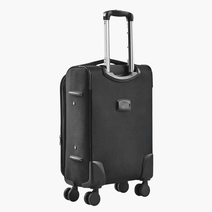 KFFKFF Softside Expandable Luggage with Spinner Wheels, 28-Inch Softside Checked Large Luggage, Lightweight Checked Suitcase with Expandable Zippered Pocket and TSA Lock, Black