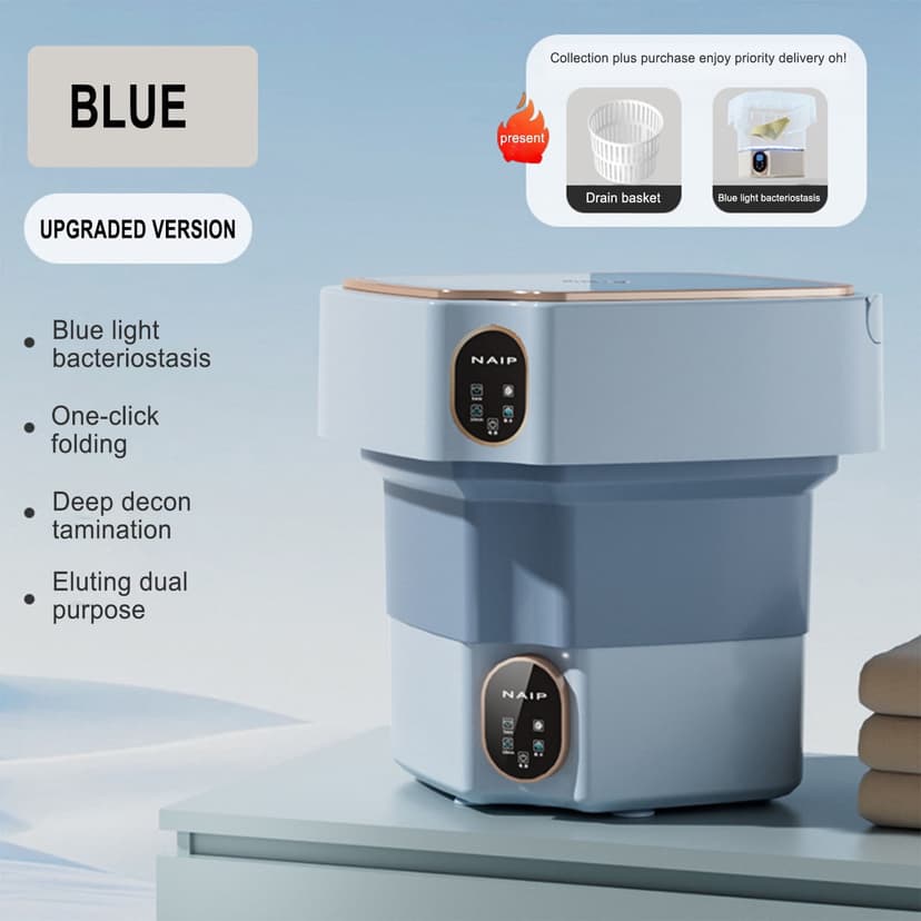 Dvkptbk Folding Washing Machine Machine Wash Small Washing Machine Portable Home Folding Underwear Underwear Washing and Stripping Integrated Lazy Washing Machine