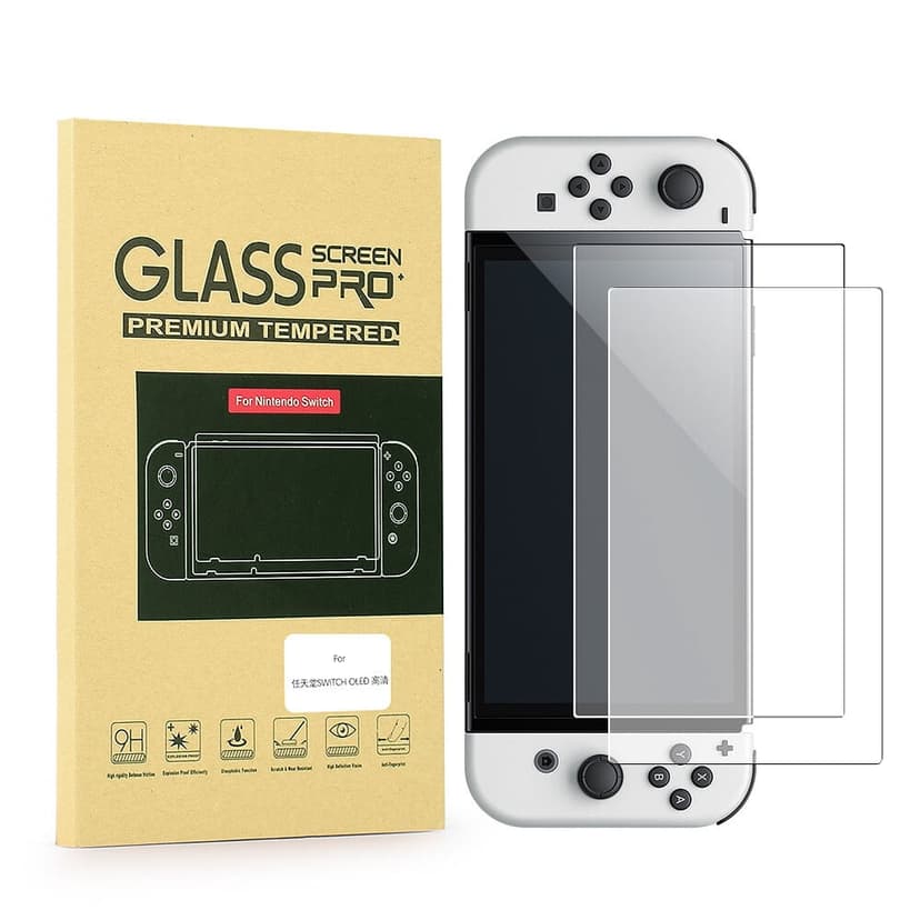 GANGXUN Glass Screen Protector for Nintendo Switch OLED 2021 7"inch Console Accessories (Pack of 2) - Tempered Glass Life time Edition