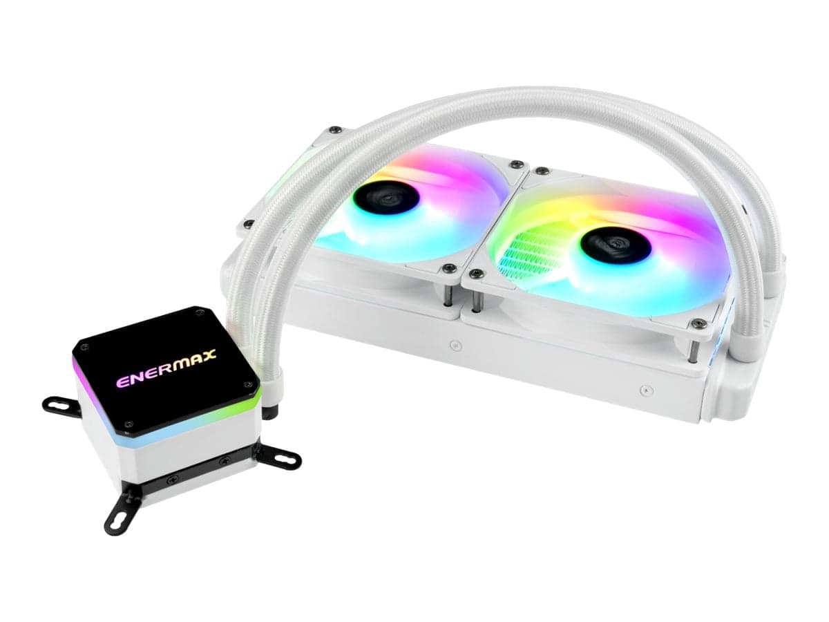 Enermax Liqmax III 240 White A-RGB AIO CPU Liquid Cooler - 240mm Radiator 120mm ARGB PWM Fan for Intel LGA1700/AMD AM5 5 Year Warranty